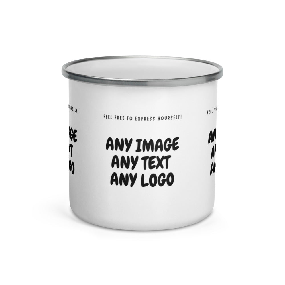 Personalise It | Enamel Mug | Add Your Own Text, Image, Custom Logo | Custom Design Your Enamel Mug