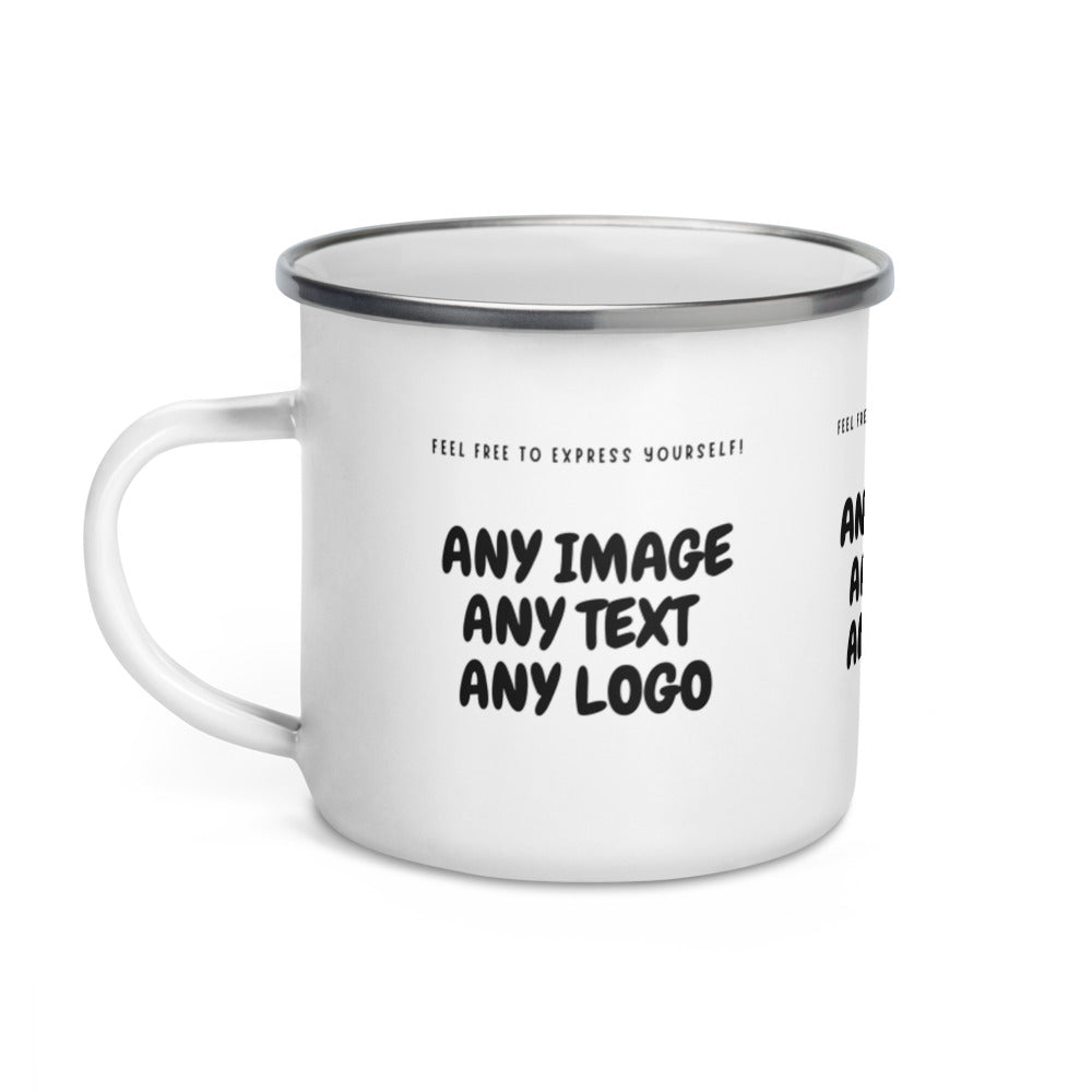 Personalise It | Enamel Mug | Add Your Own Text, Image, Custom Logo | Custom Design Your Enamel Mug