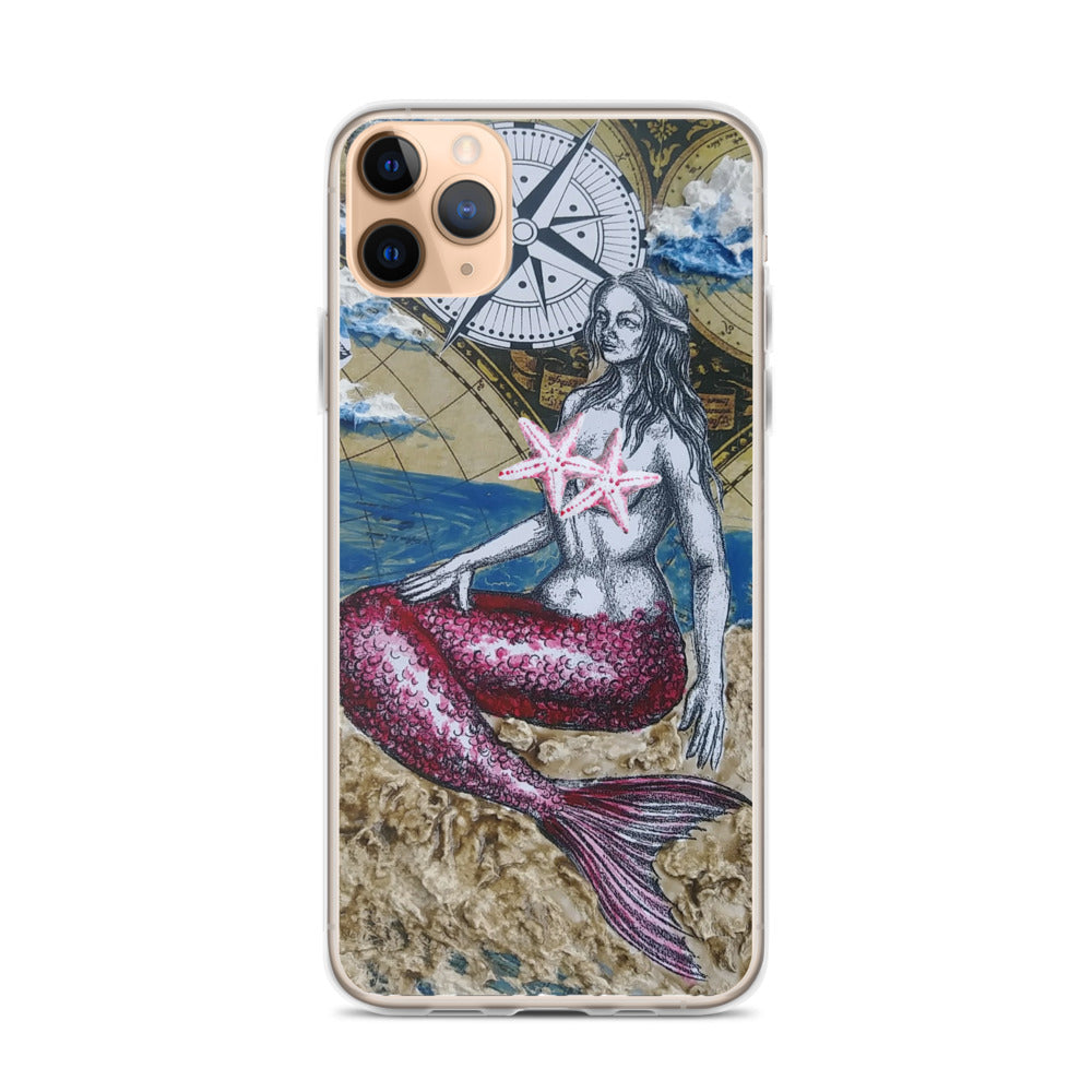 Mermaid & Compass | iPhone Case | Handmade Artwork