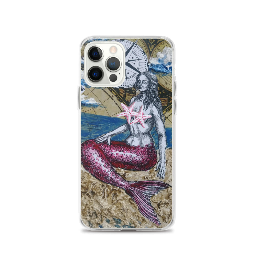 Mermaid & Compass | iPhone Case | Handmade Artwork