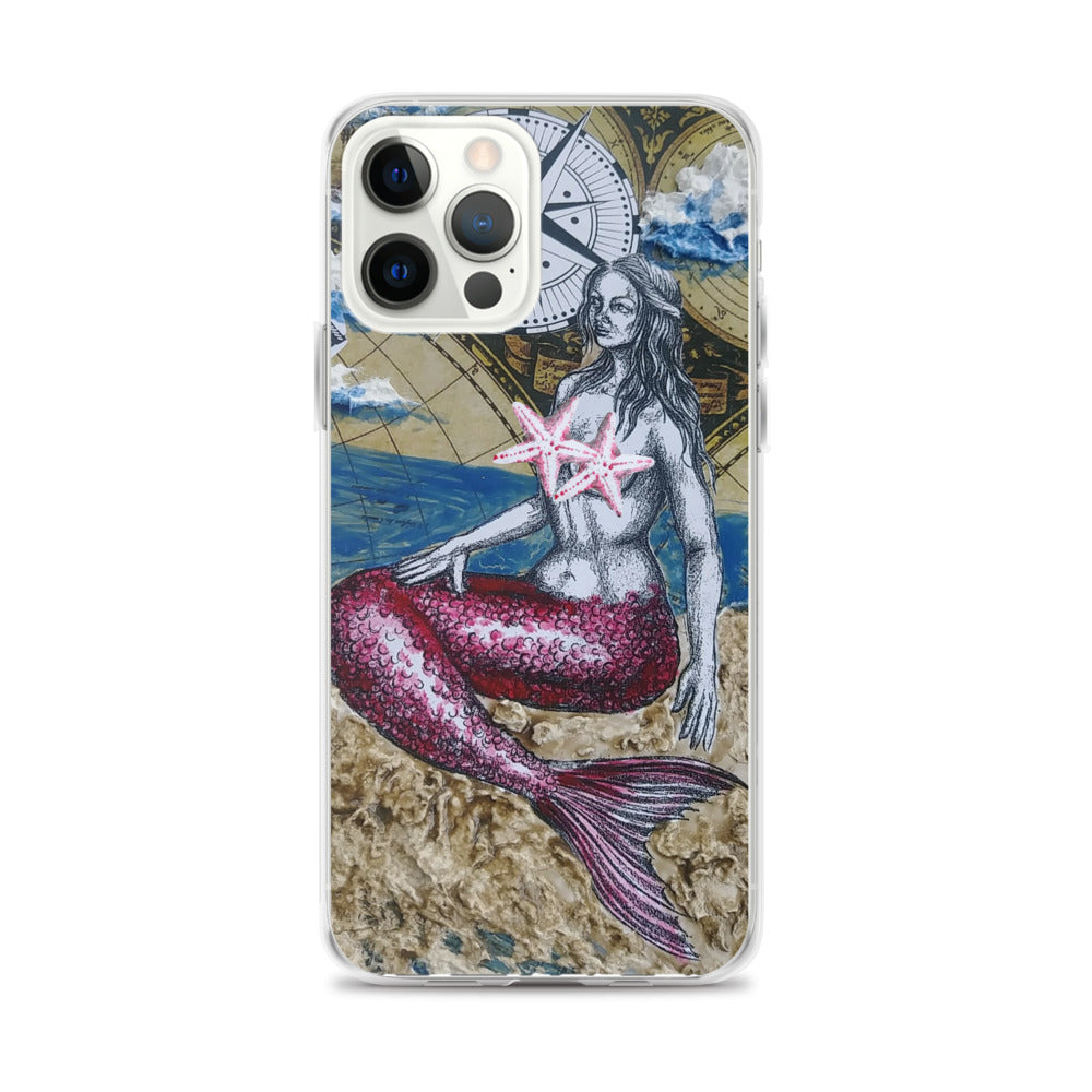 Mermaid & Compass | iPhone Case | Handmade Artwork