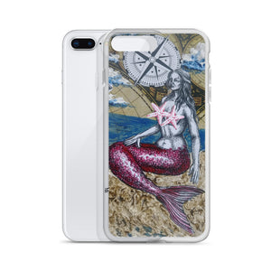 Mermaid & Compass | iPhone Case | Handmade Artwork