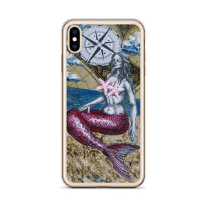 Mermaid & Compass | iPhone Case | Handmade Artwork