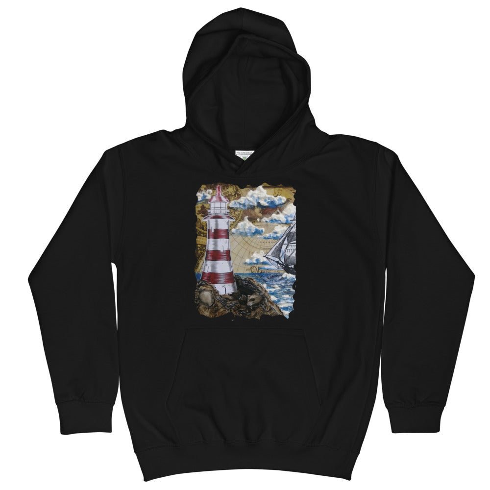 Lighthouse | Kids Unisex Hoodie | Handmade Artwork