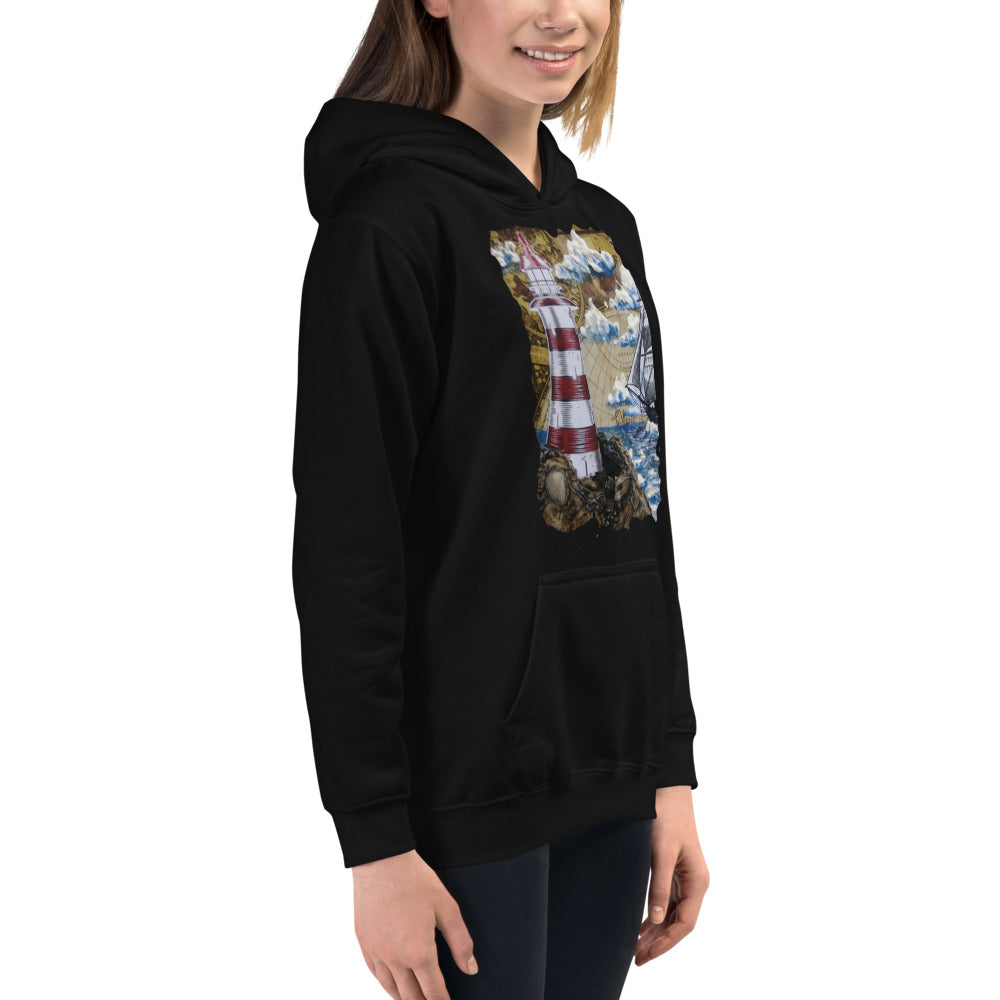 Lighthouse | Kids Unisex Hoodie | Handmade Artwork