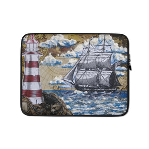 Lighthouse and Brig Laptop Sleeve