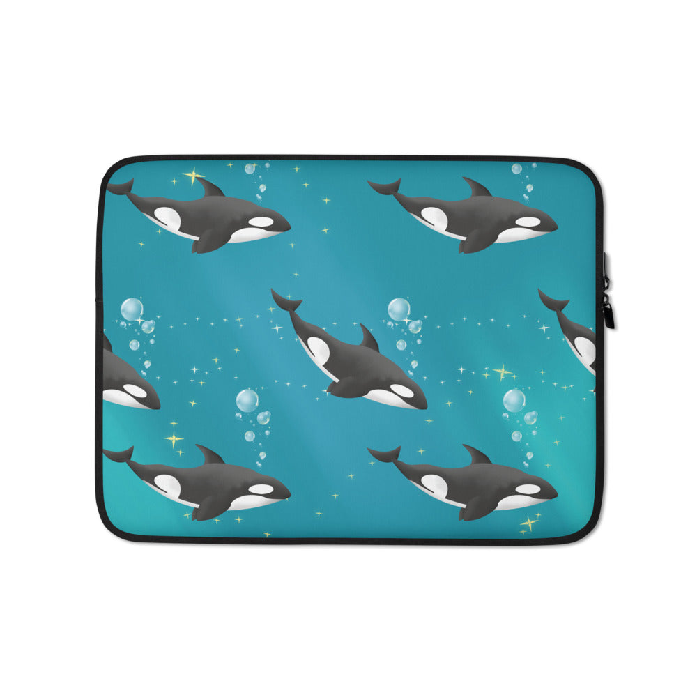 Diving Orcas Laptop Sleeve