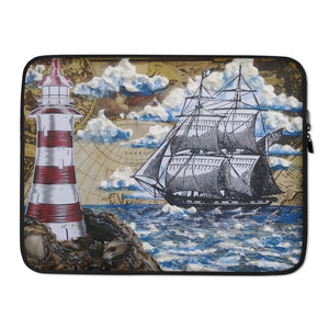 Lighthouse and Brig Laptop Sleeve