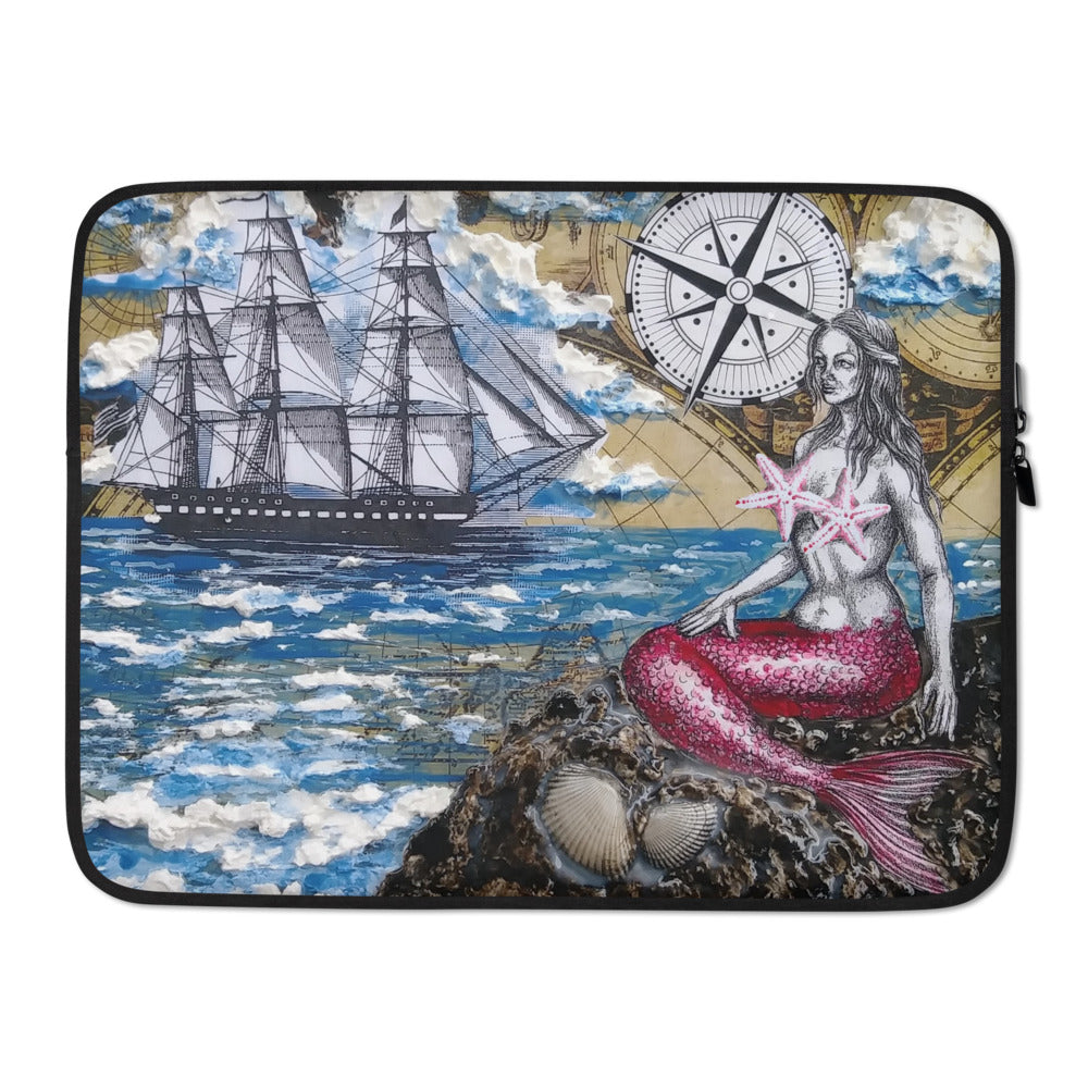 Mermaid & Compass Laptop Sleeve