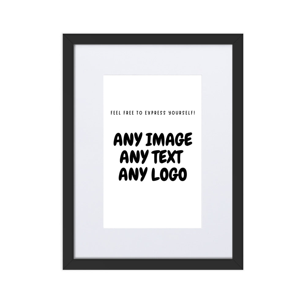 Personalise It | Framed Poster | Add Your Own Text, Image | Custom Design | Matte Paper Framed Poster With Mat