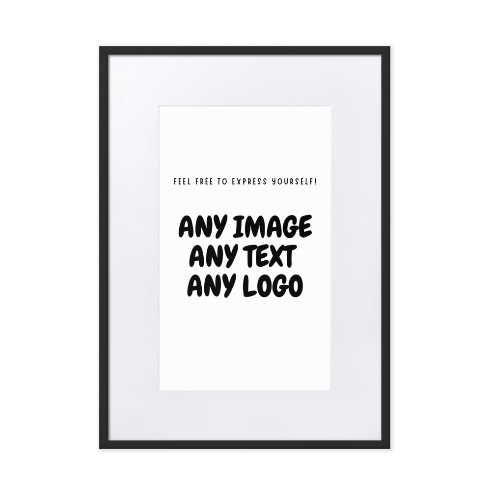 Personalise It | Framed Poster | Add Your Own Text, Image | Custom Design | Matte Paper Framed Poster With Mat
