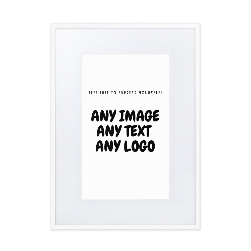 Personalise It | Framed Poster | Add Your Own Text, Image | Custom Design | Matte Paper Framed Poster With Mat