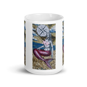 Mermaid & Compass | Mug | Handmade Artwork