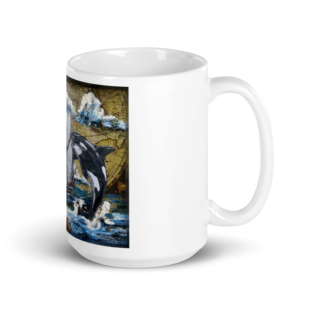 Orca & Schooner | Mug | Handmade Artwork