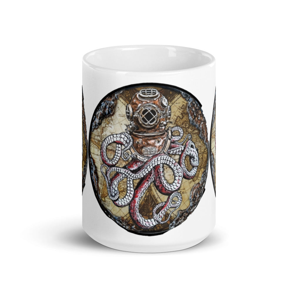 Octo-Diver | Mug | Handmade Artwork