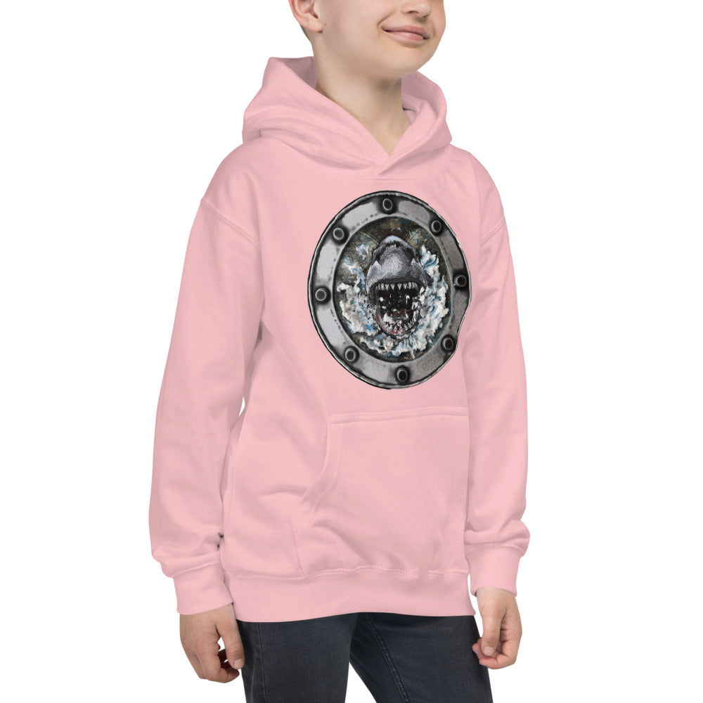 Shark Attack | Kids Unisex Hoodie | Handmade Artwork