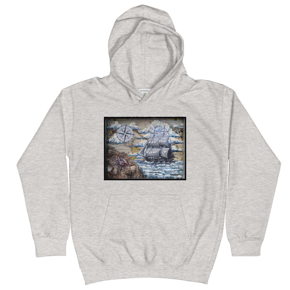 Crab & Brig | Kids Unisex Hoodie | Handmade Artwork