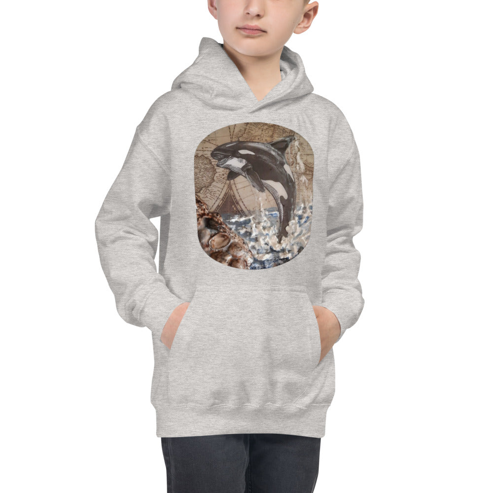 Orca | Kids Unisex Hoodie | Handmade Artwork