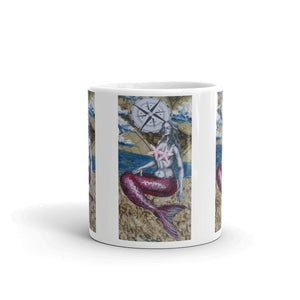 Mermaid & Compass | Mug | Handmade Artwork