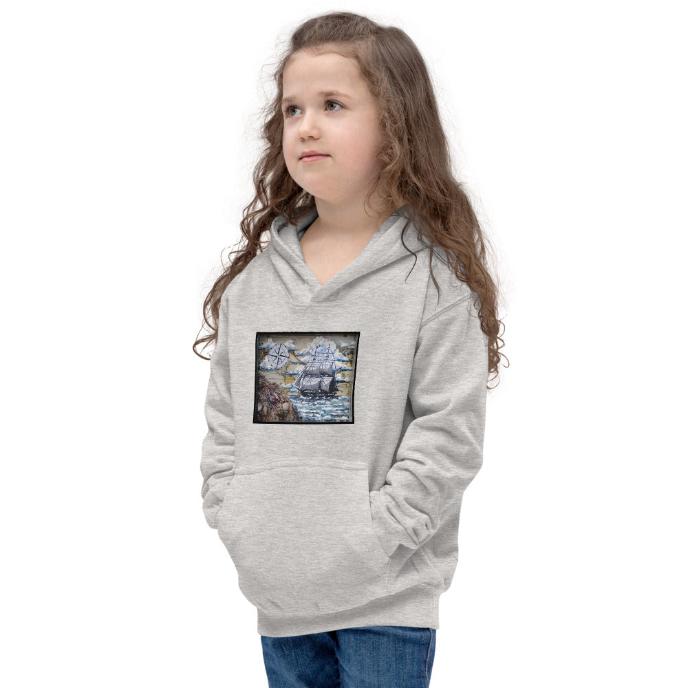 Crab & Brig | Kids Unisex Hoodie | Handmade Artwork