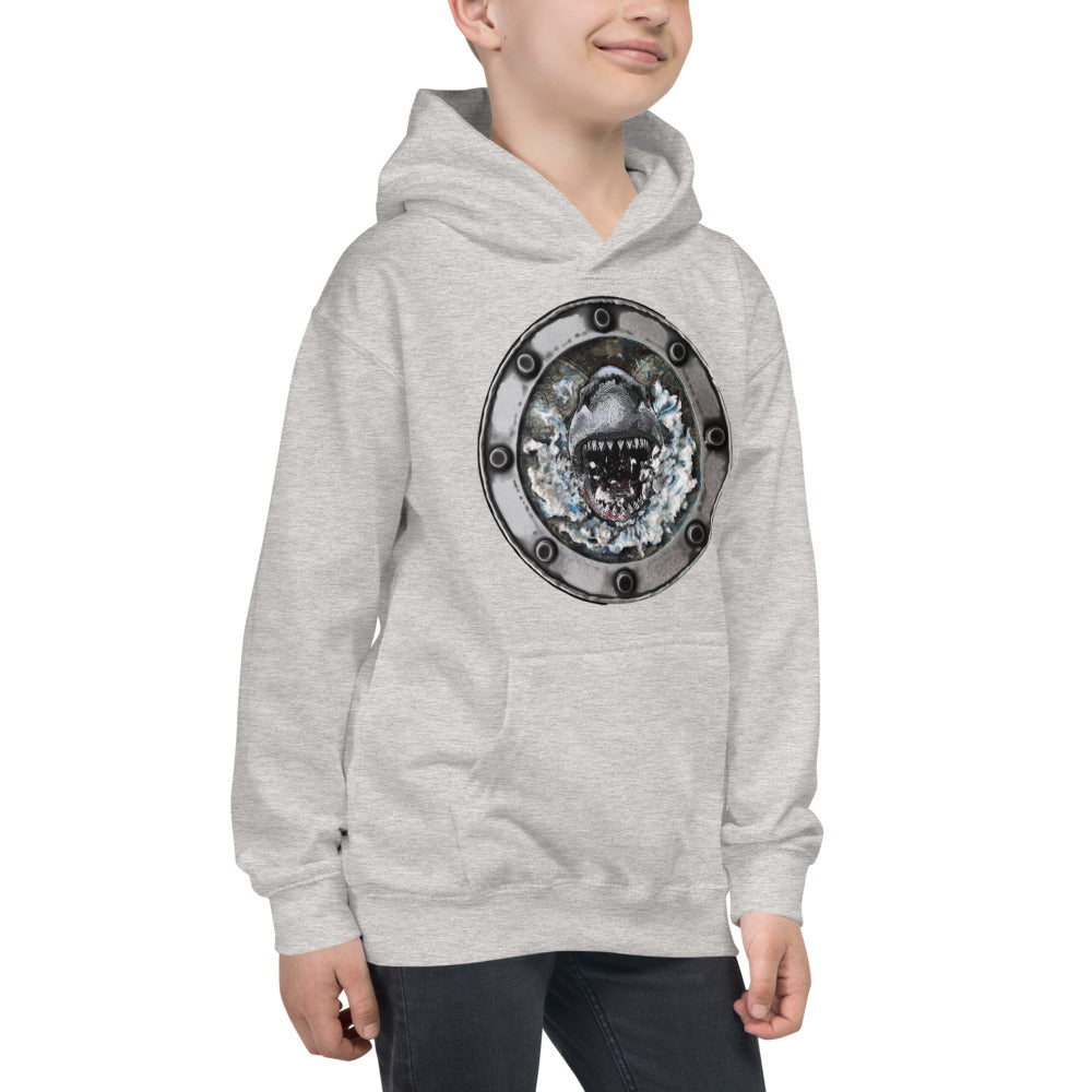 Shark Attack | Kids Unisex Hoodie | Handmade Artwork