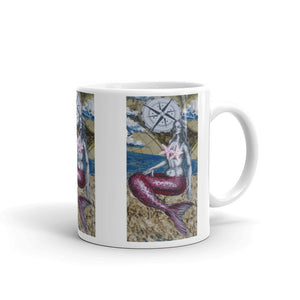 Mermaid & Compass | Mug | Handmade Artwork