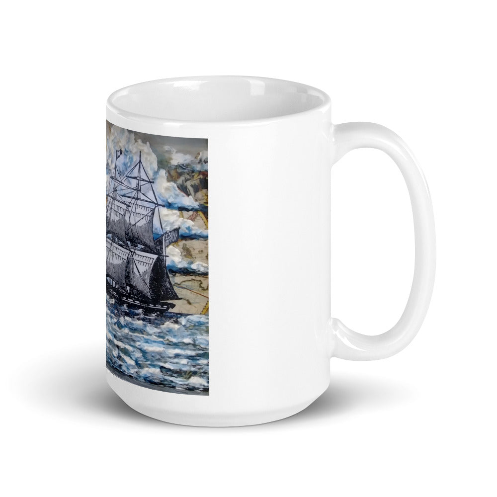 Crab & Brig | Mug | Handmade Artwork