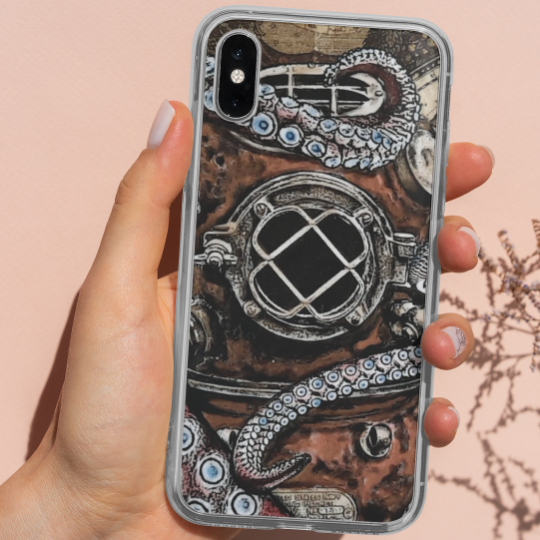 Octo-Helmet | iPhone Case | Handmade Artwork