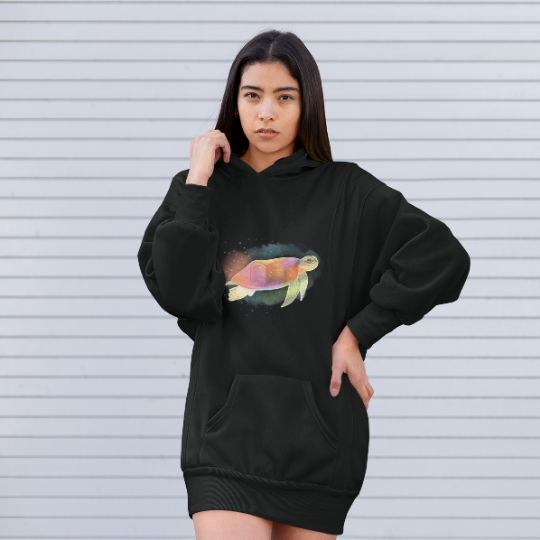 Rainbow Sea Turtle Hoodie Dress