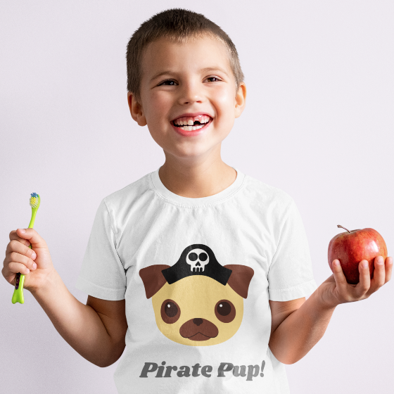 Pirate Pup Toddler Short Sleeve Tee