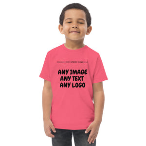 Personalise It | Toddler T-Shirt | Add Your Own Text, Image | Your Idea & Design | Toddler Jersey T-shirt | Short-Sleeve
